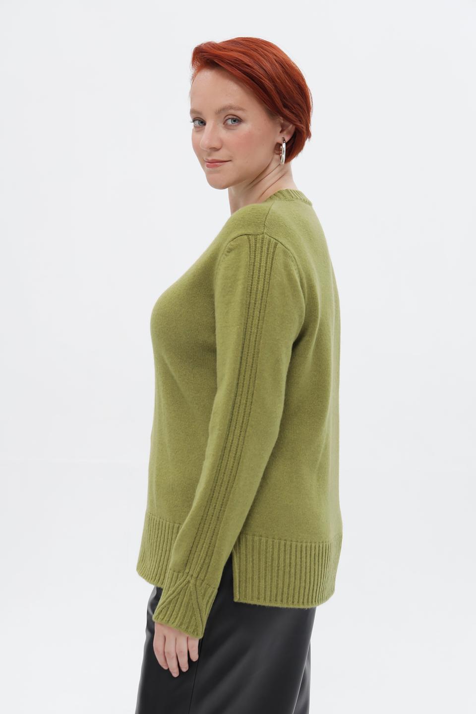 Пуловер Lebek оливковый
