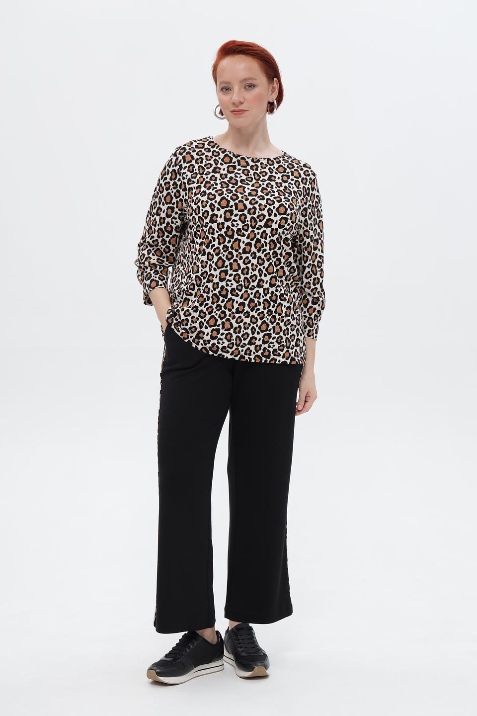 Брюки Via Appia с леопардовой полосой