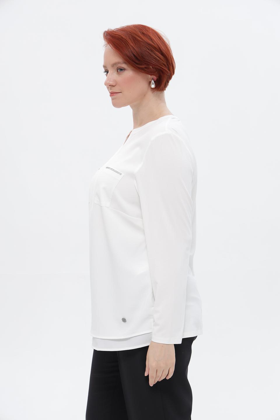 Блузка Lebek с карманами белая