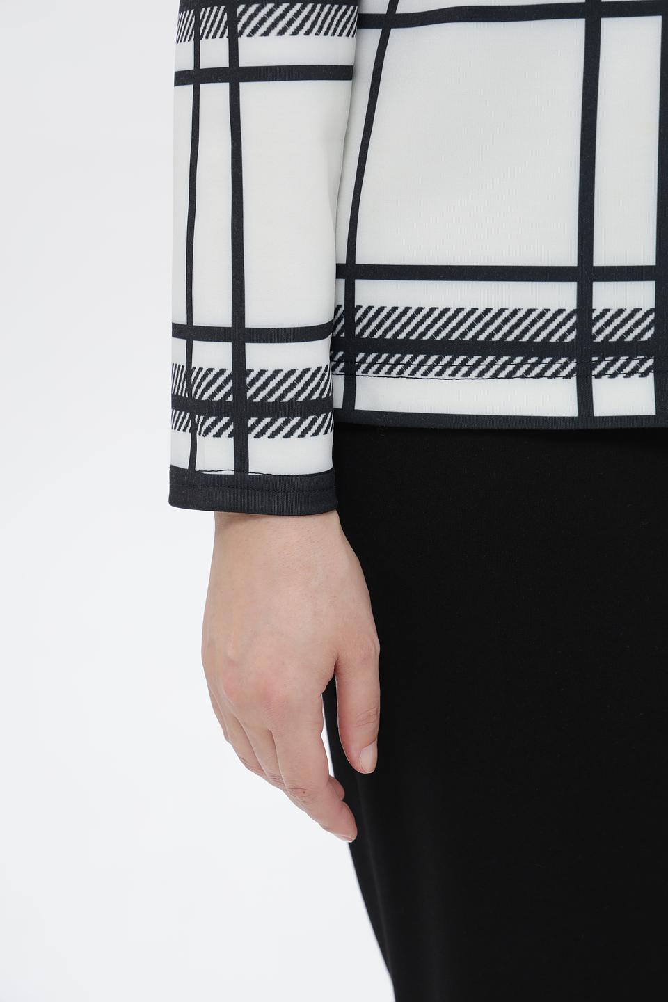 Пуловер Lebek в клетку с капюшоном