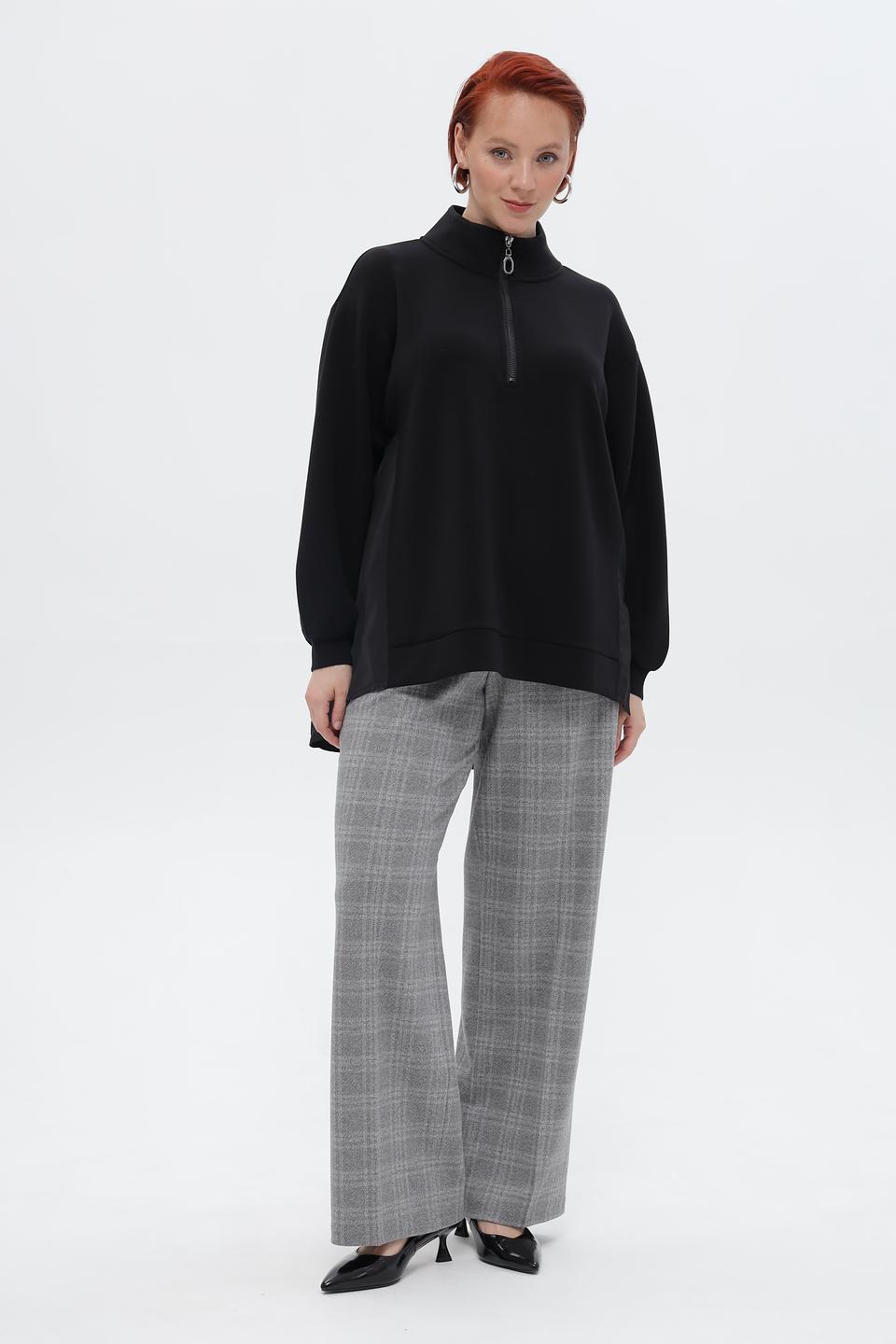 Блузка Frapp с молнией черная