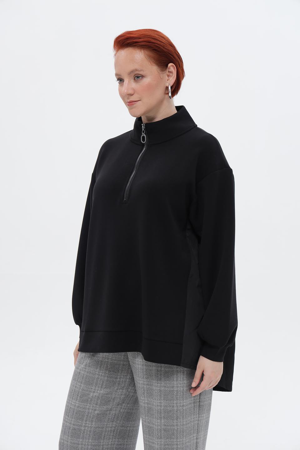 Блузка Frapp с молнией черная