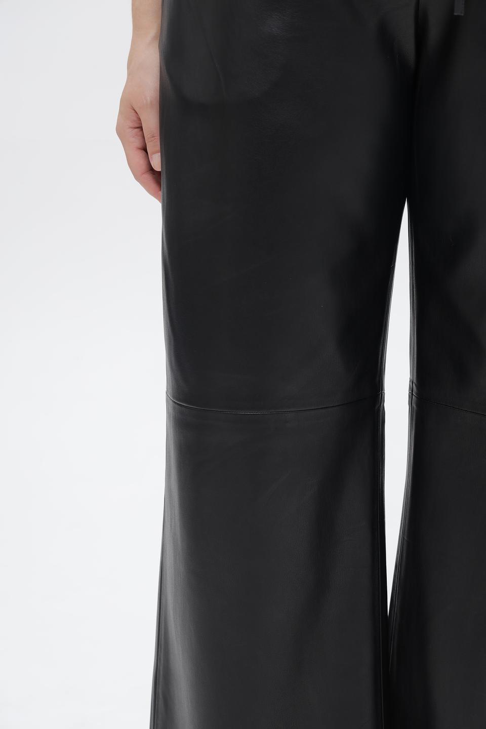 Брюки UNQ кожаные чёрные
