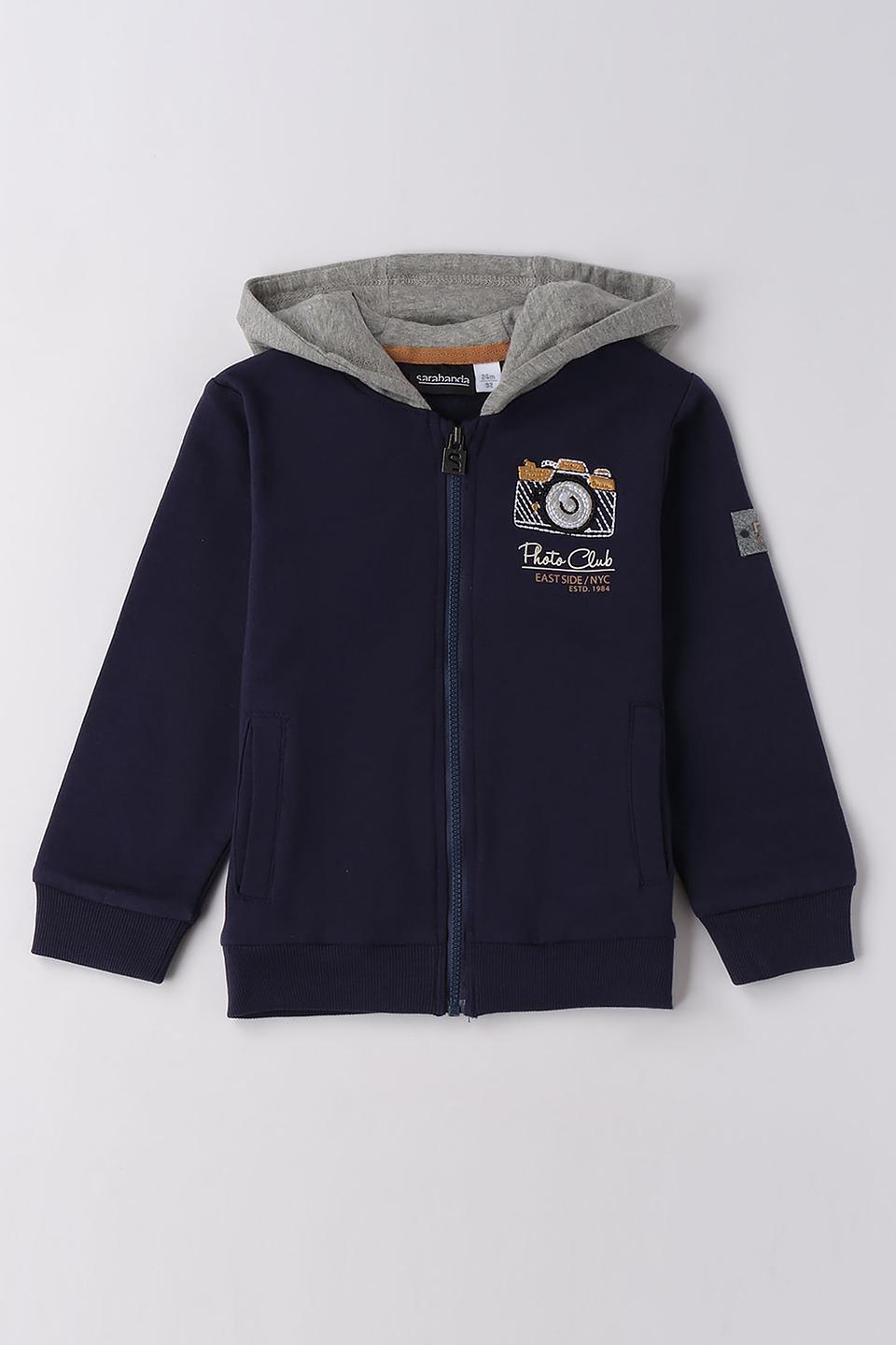 Толстовка Sarabanda синяя с принтом