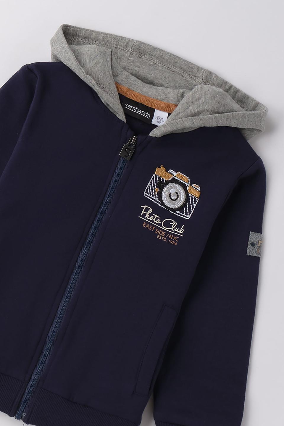 Толстовка Sarabanda синяя с принтом