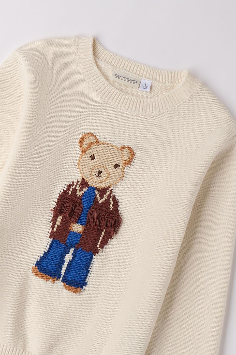 Джемпер Sarabanda с медведем кремовый