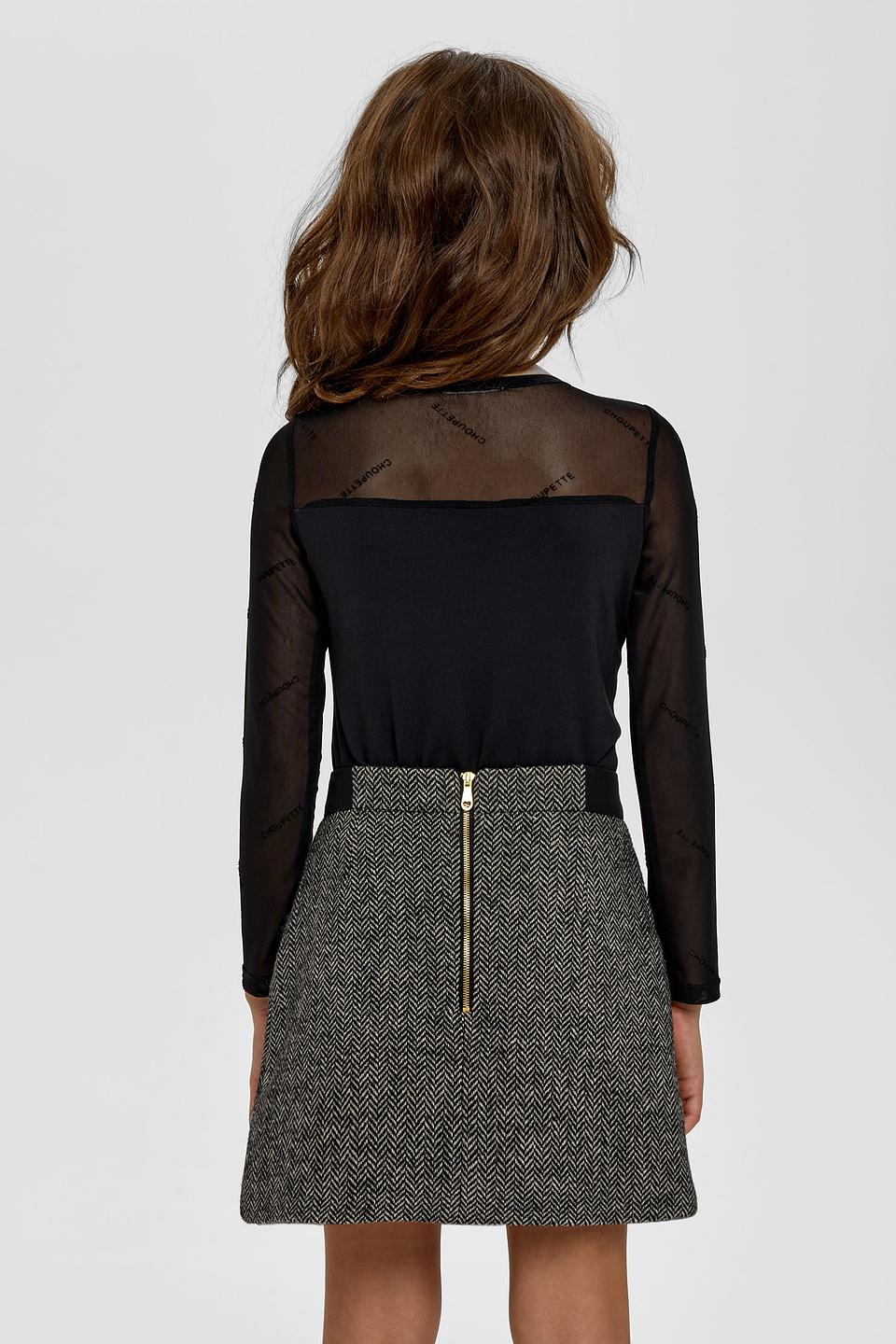 Джемпер Choupette дев. черный с сеткой