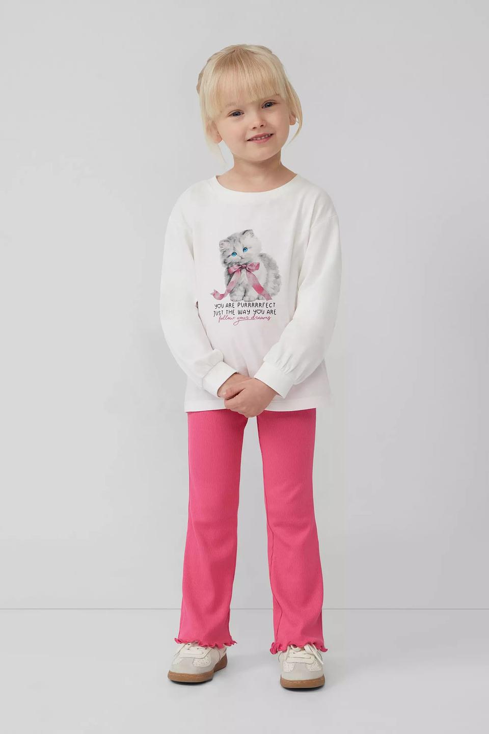 Футболка s.Oliver дев. с котиком белый