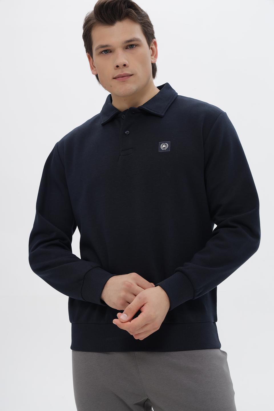 Джемпер Lerros с воротником-поло тёмно-синий