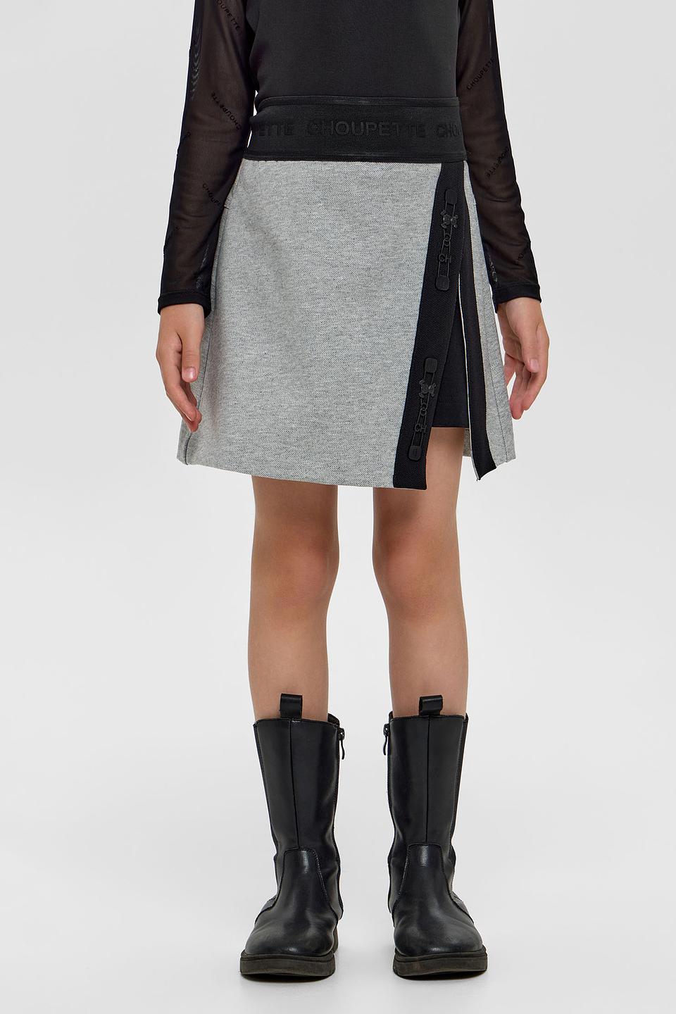 Юбка Choupette для девочки, серая, с молниями