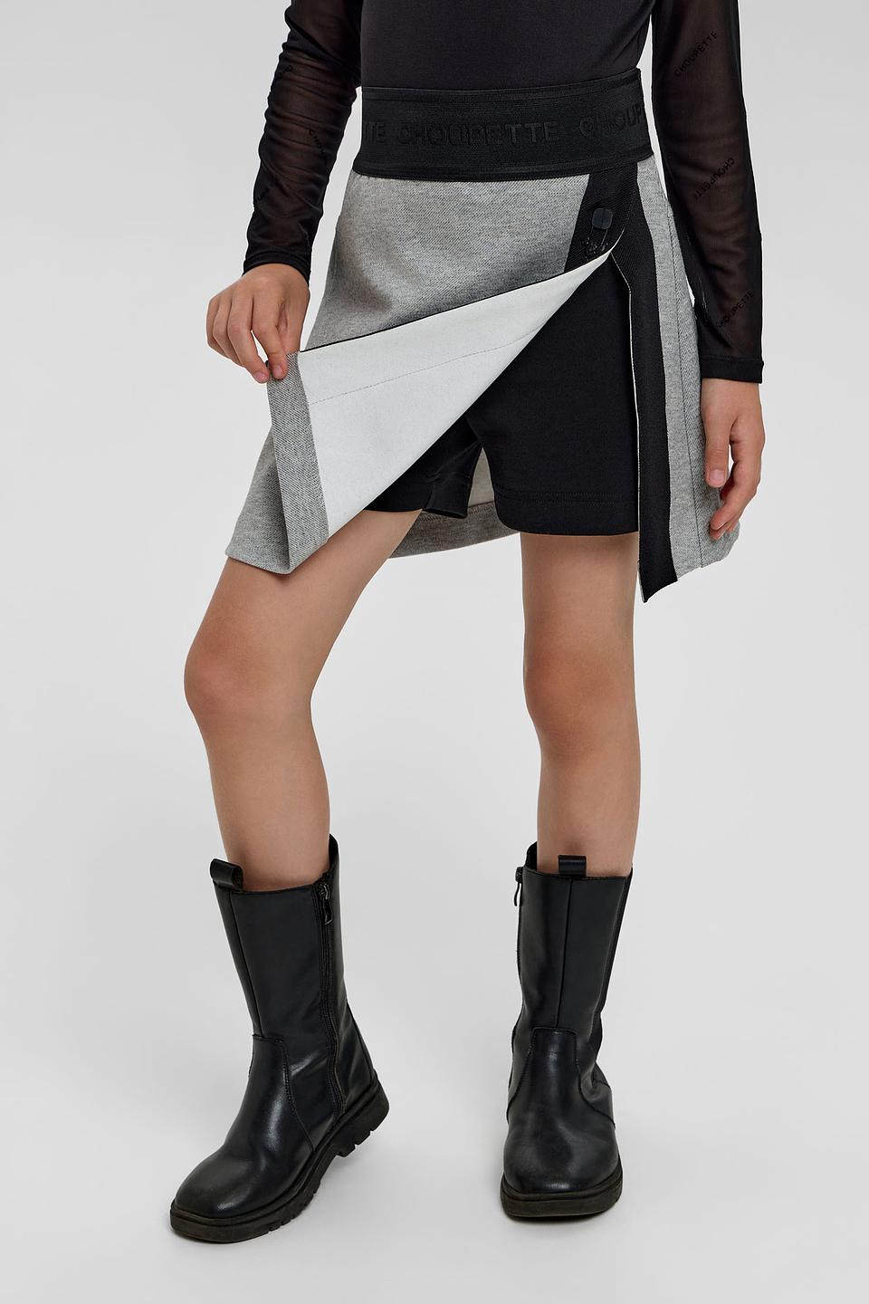 Юбка Choupette для девочки, серая, с молниями