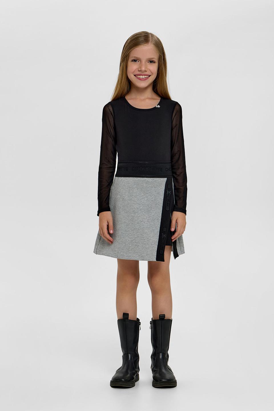 Юбка Choupette для девочки, серая, с молниями