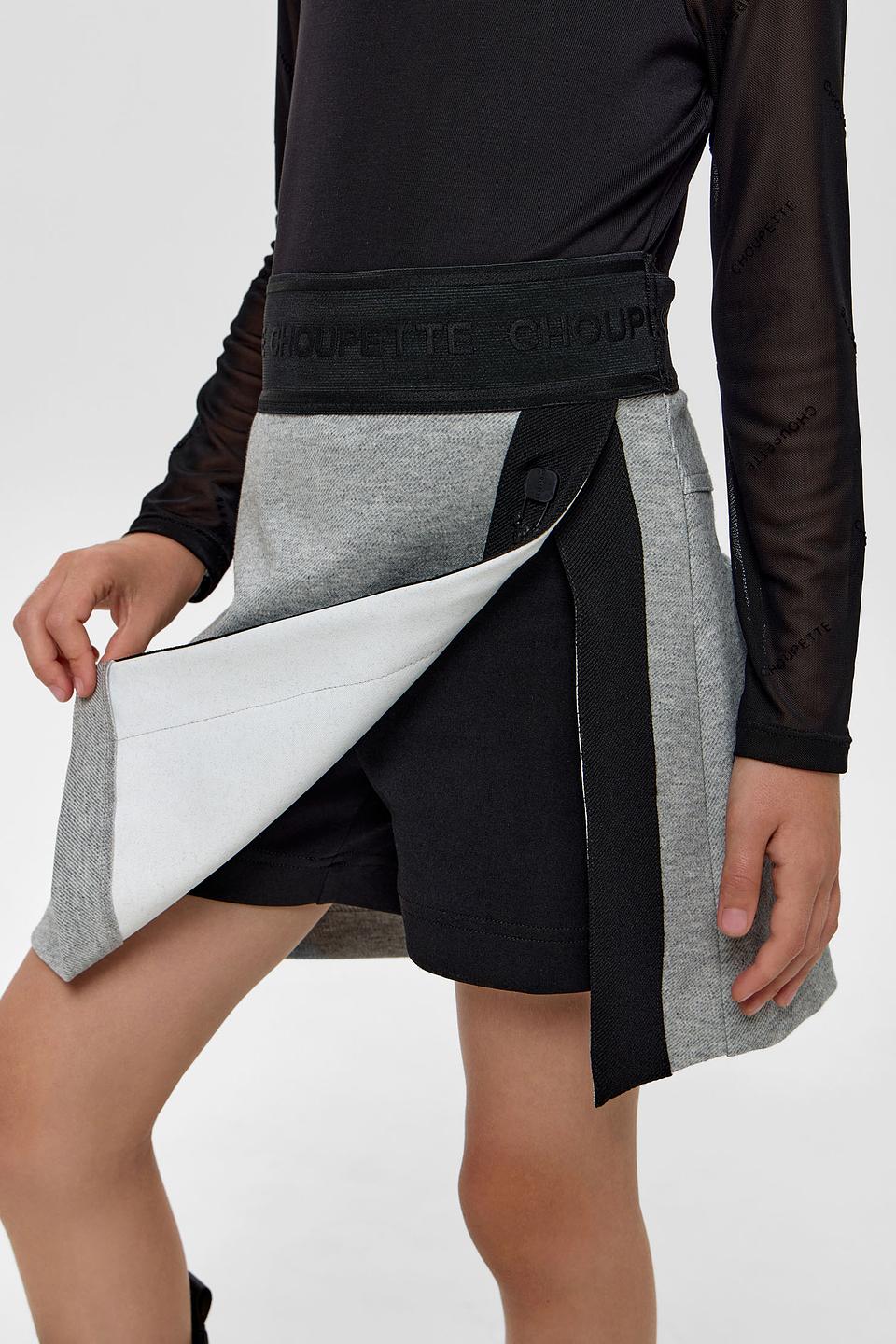 Юбка Choupette для девочки, серая, с молниями