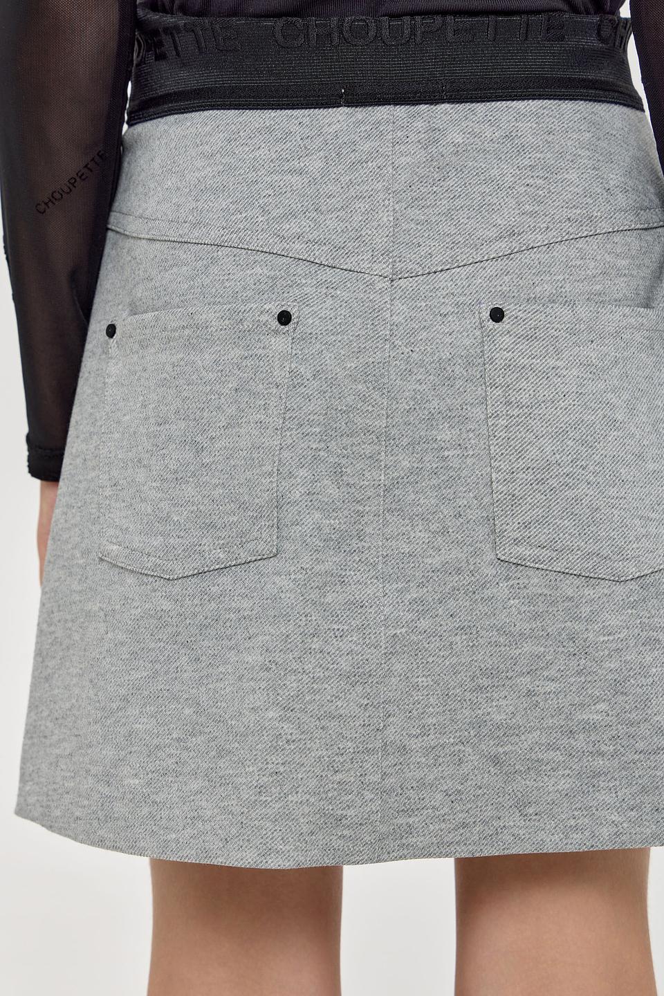 Юбка Choupette для девочки, серая, с молниями