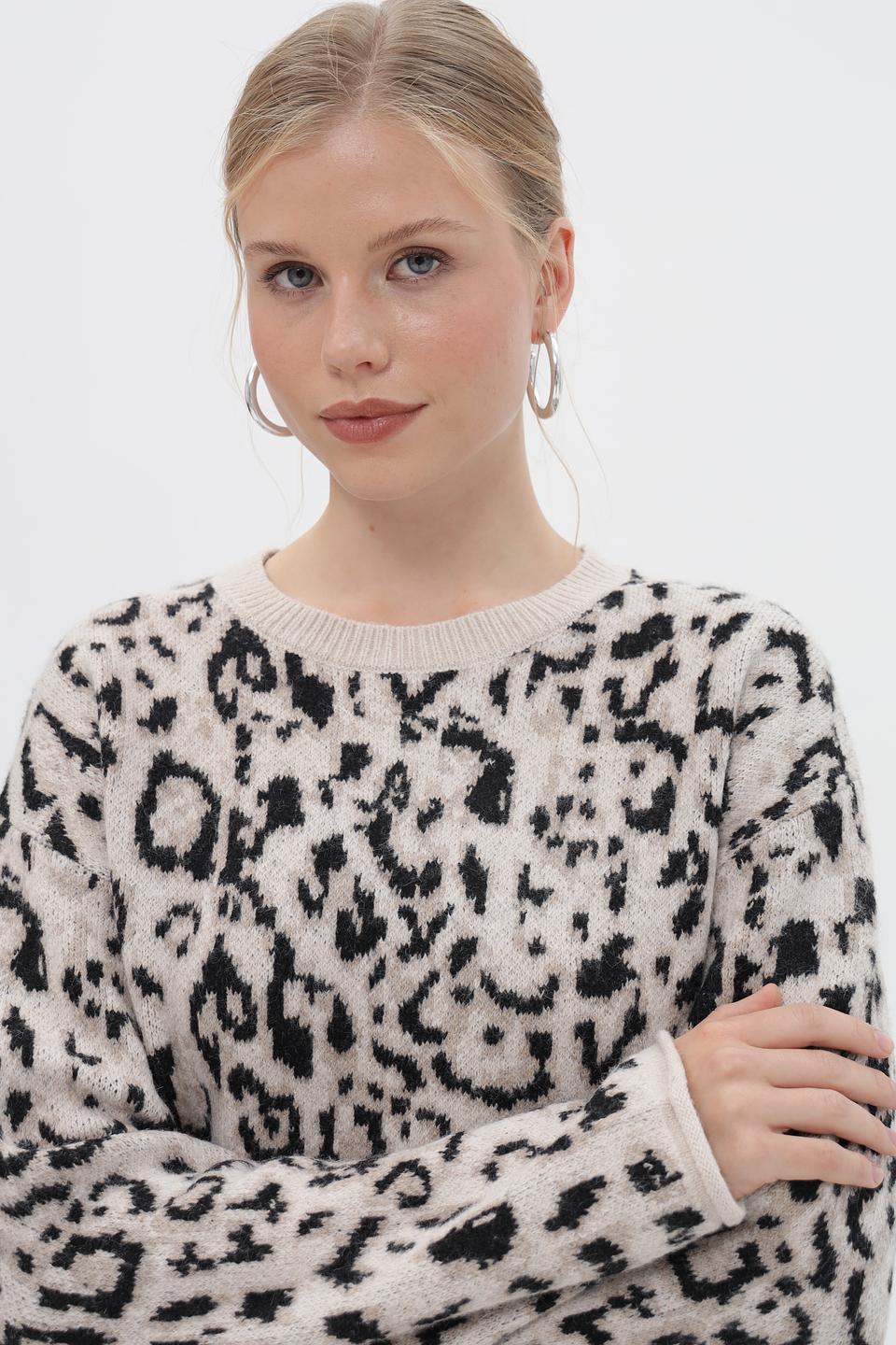 Пуловер Broadway с леопардовым принтом