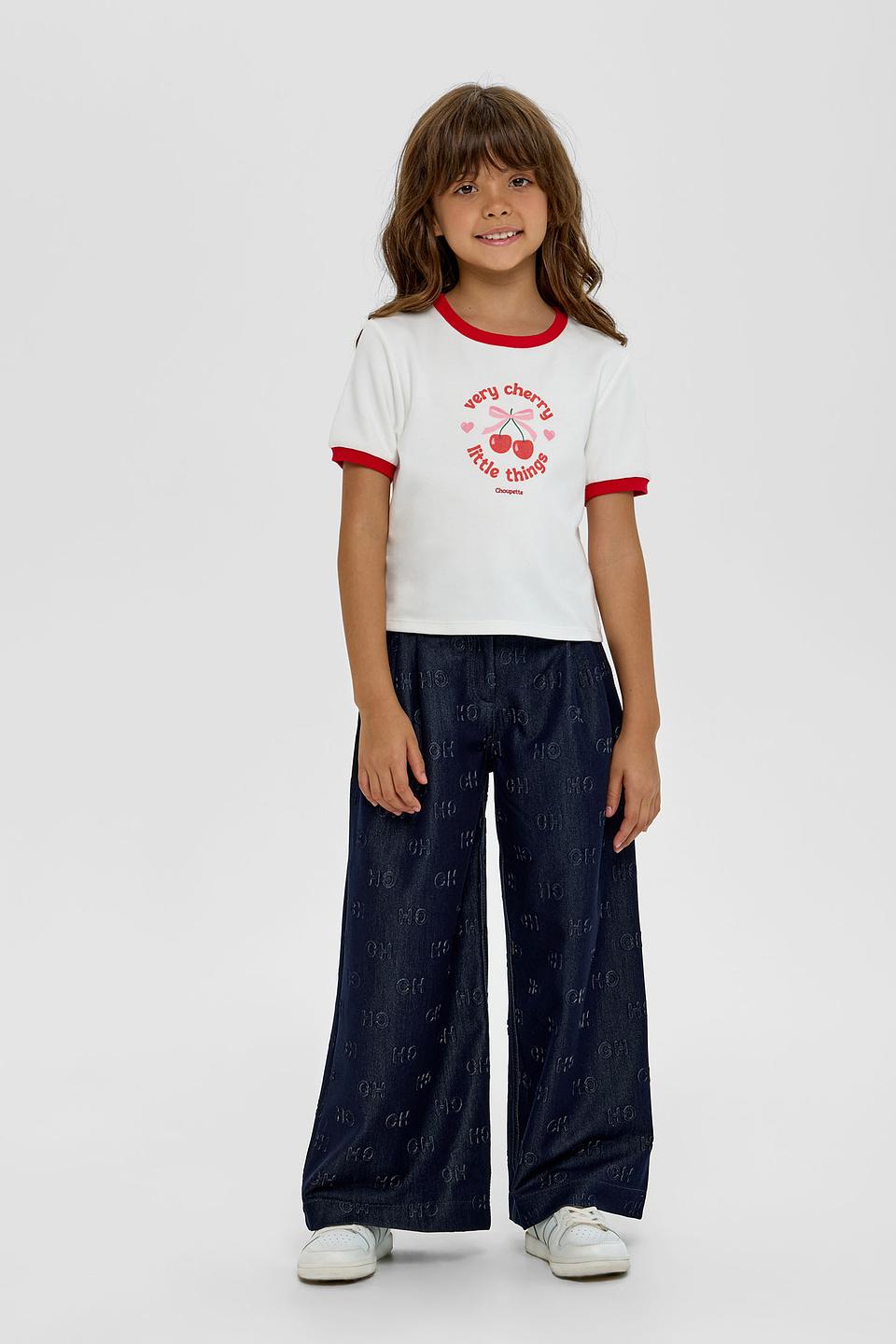 Брюки Choupette дев. с логотипом синие