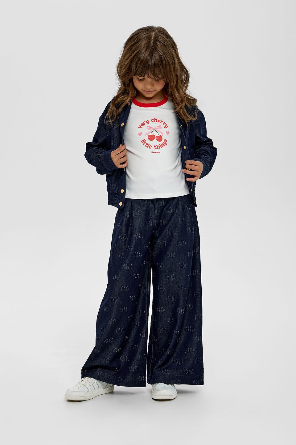 Брюки Choupette дев. с логотипом синие