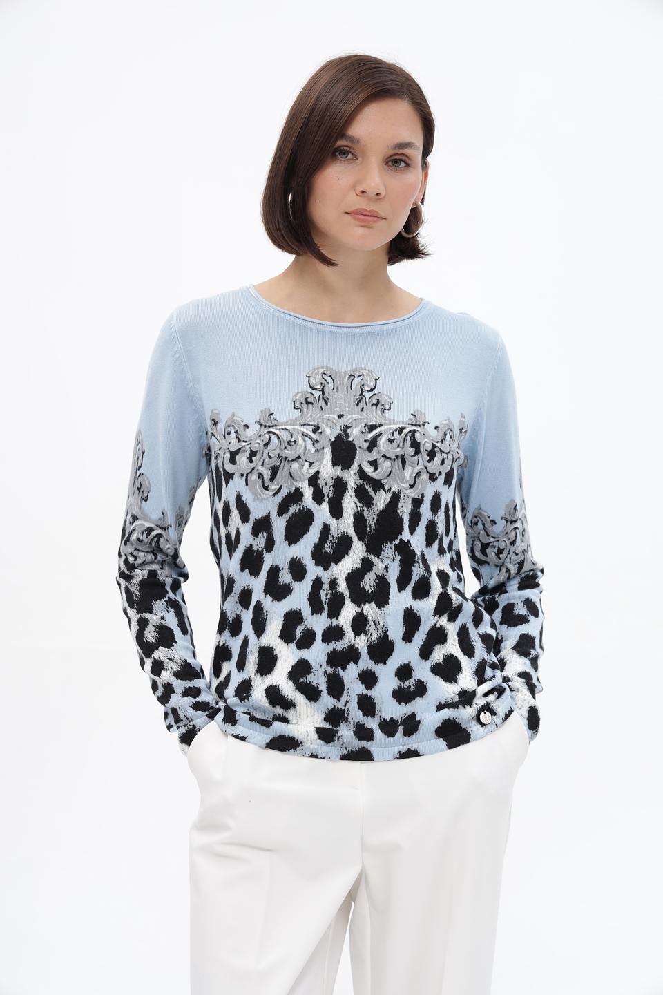 Пуловер Passioni с принтом леопард