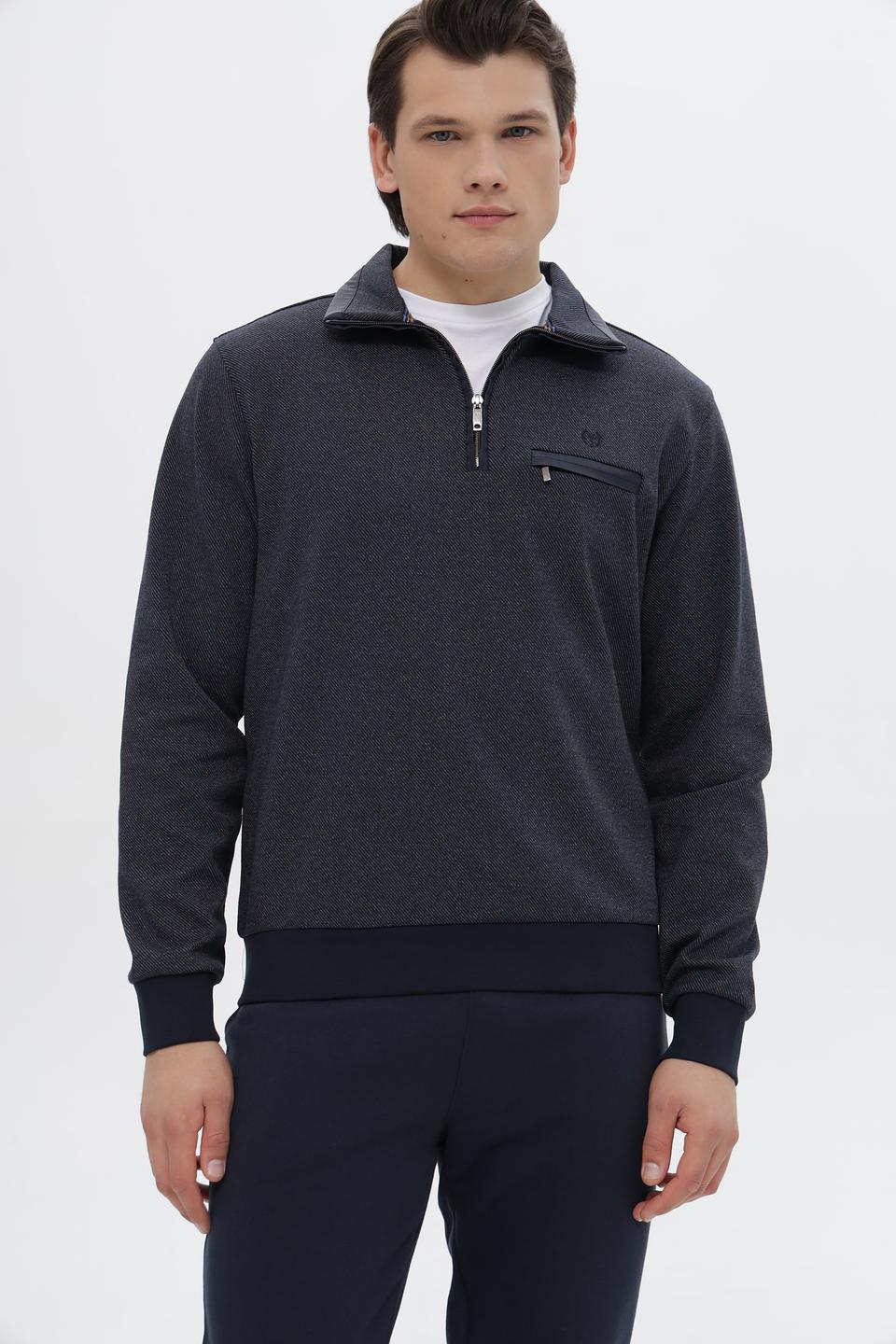 Джемпер Monte Carlo с молнией серый