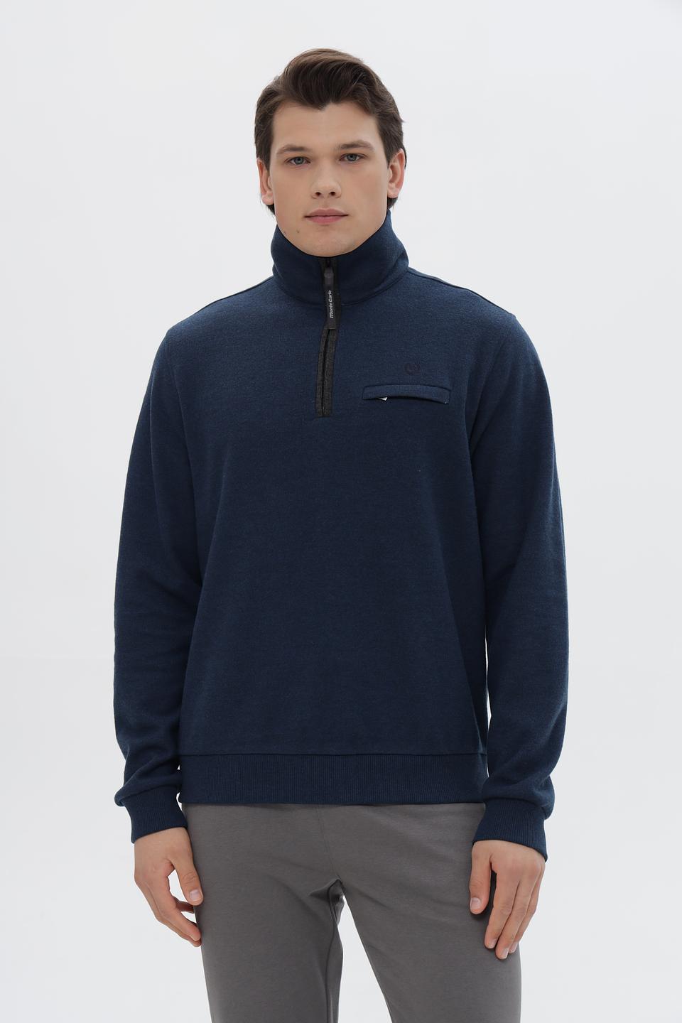 Джемпер Monte Carlo с молнией синий