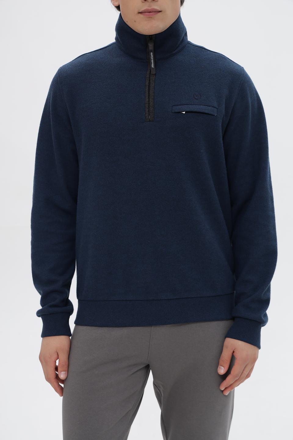 Джемпер Monte Carlo с молнией синий