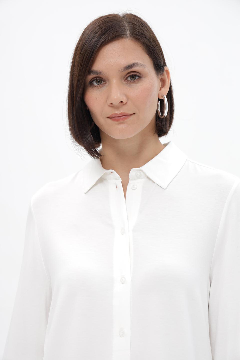 Блузка Bugatti белая с длинным рукавом