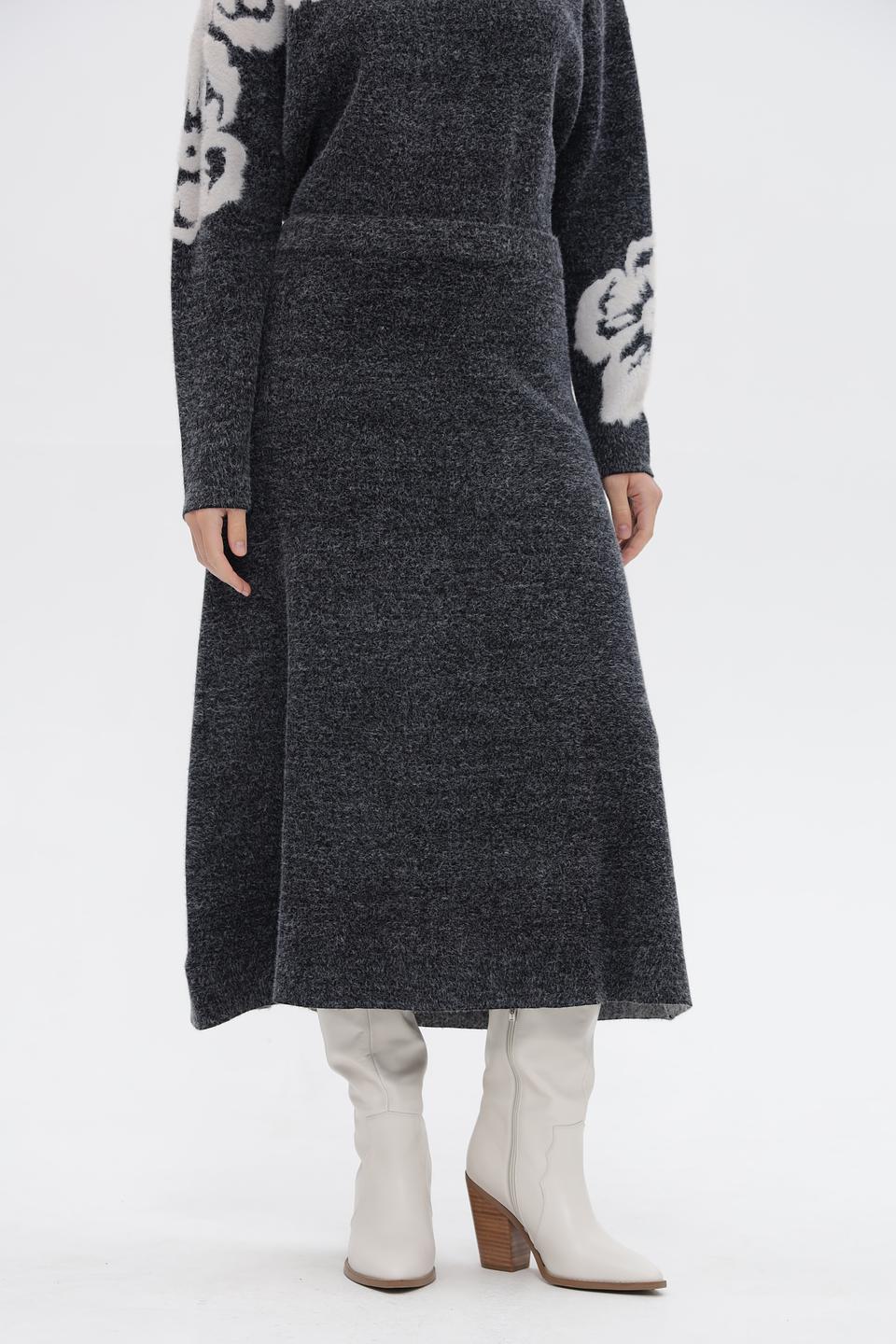 Юбка вязаная UNQ с цветочным узором