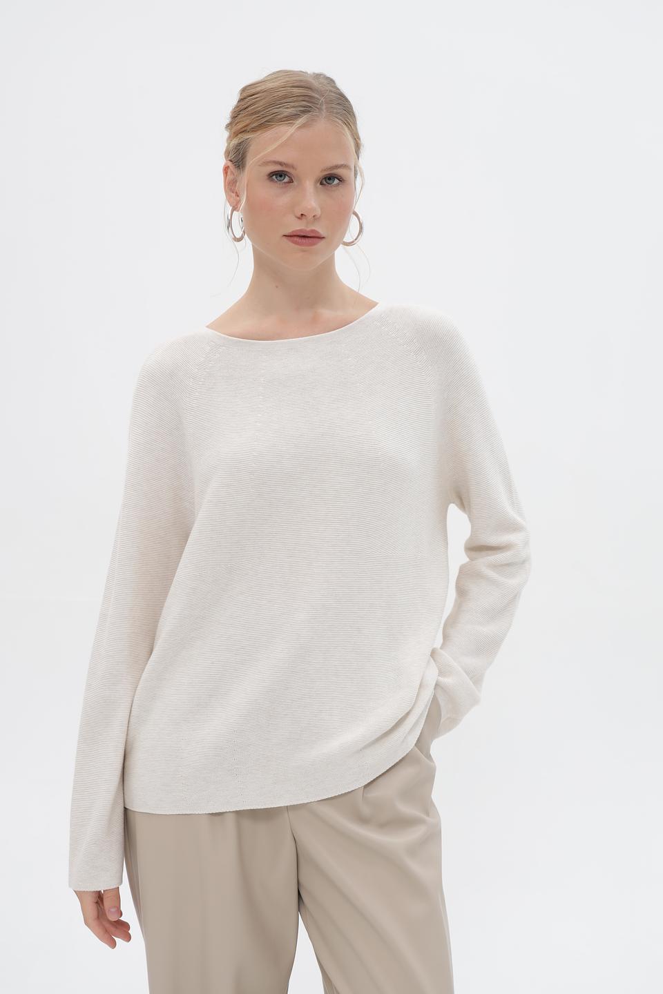 Пуловер Oui бежевый