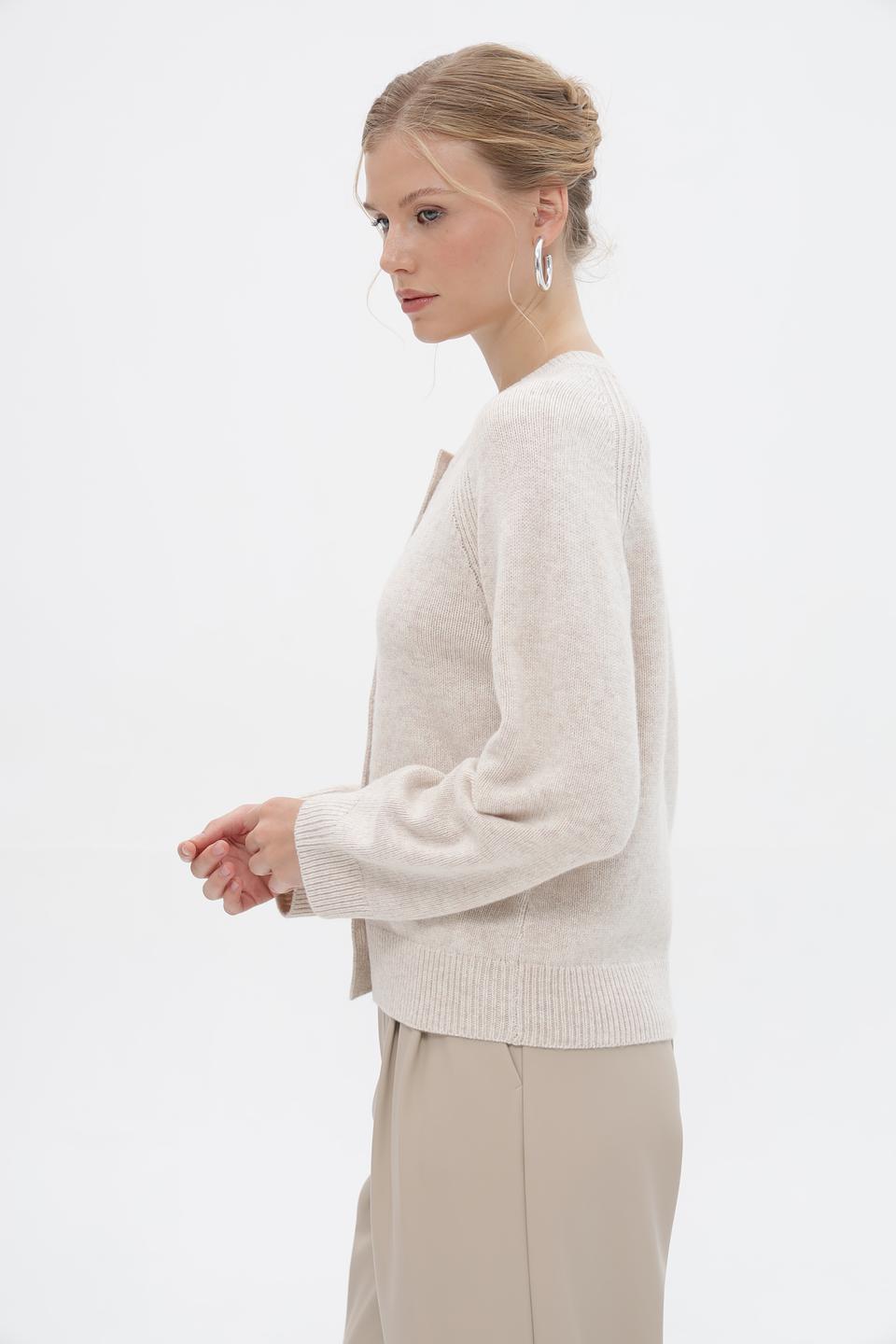 Жакет Oui вязаный бежевый