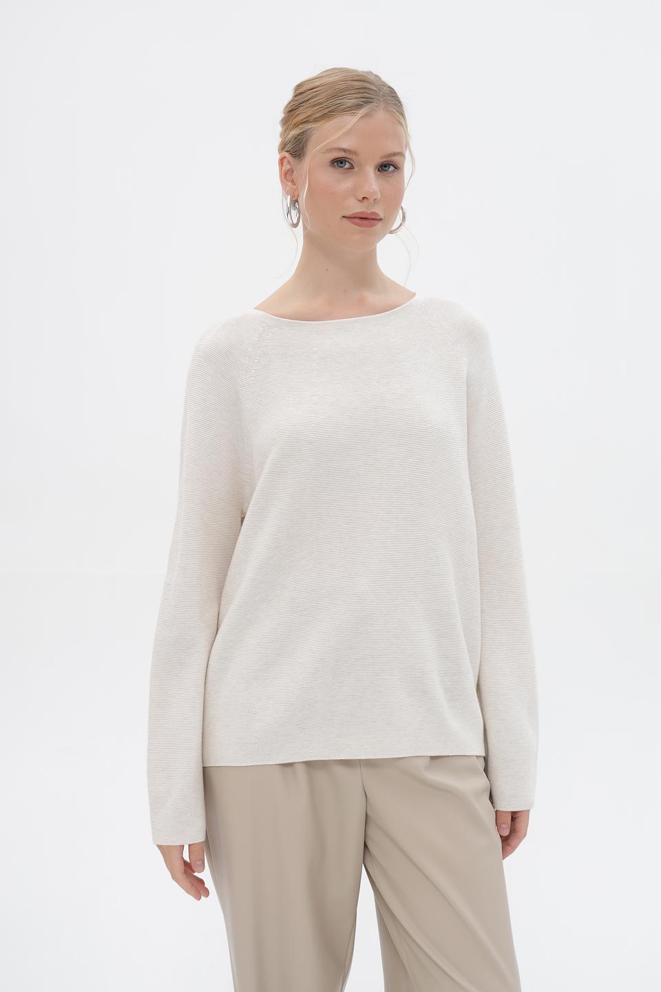 Пуловер Oui бежевый