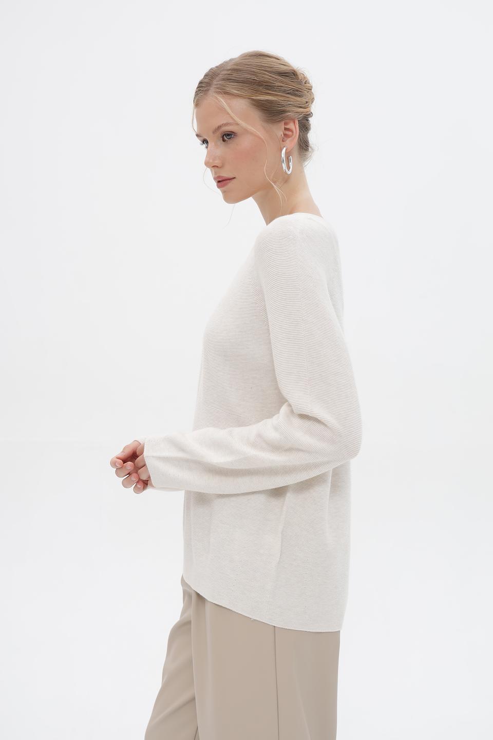 Пуловер Oui бежевый