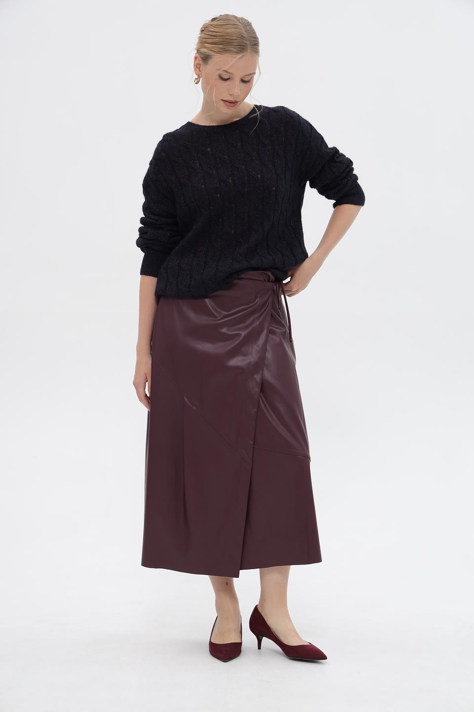 Юбка Oui из экокожи с запахом