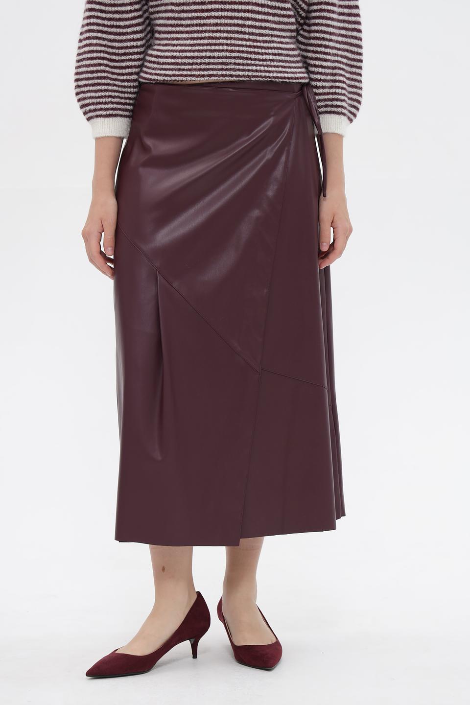 Юбка Oui из экокожи с запахом