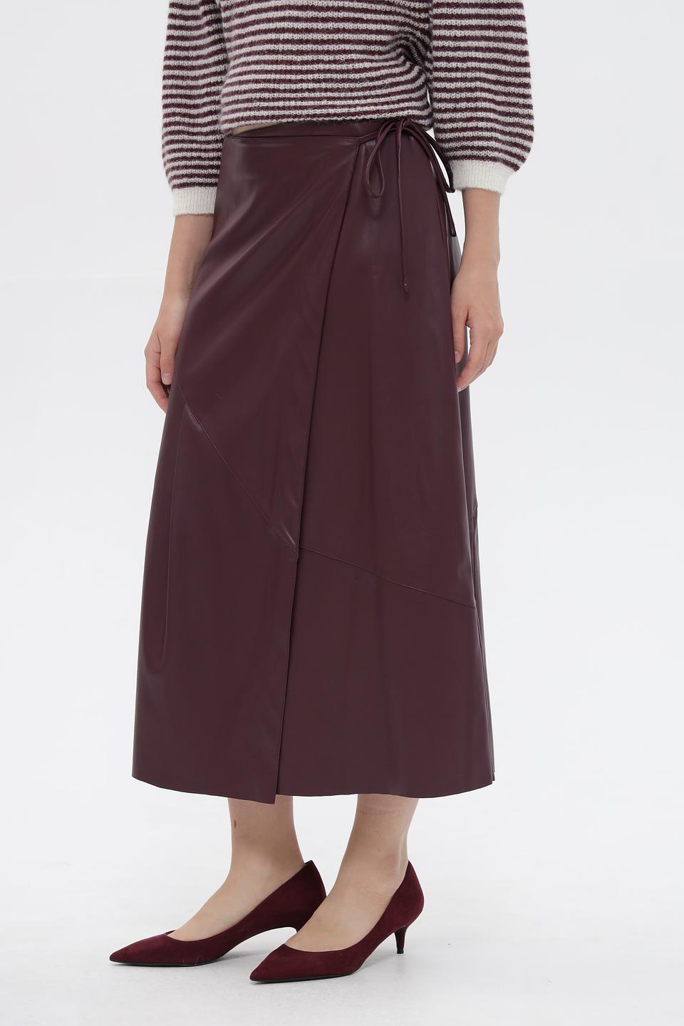 Юбка Oui из экокожи с запахом