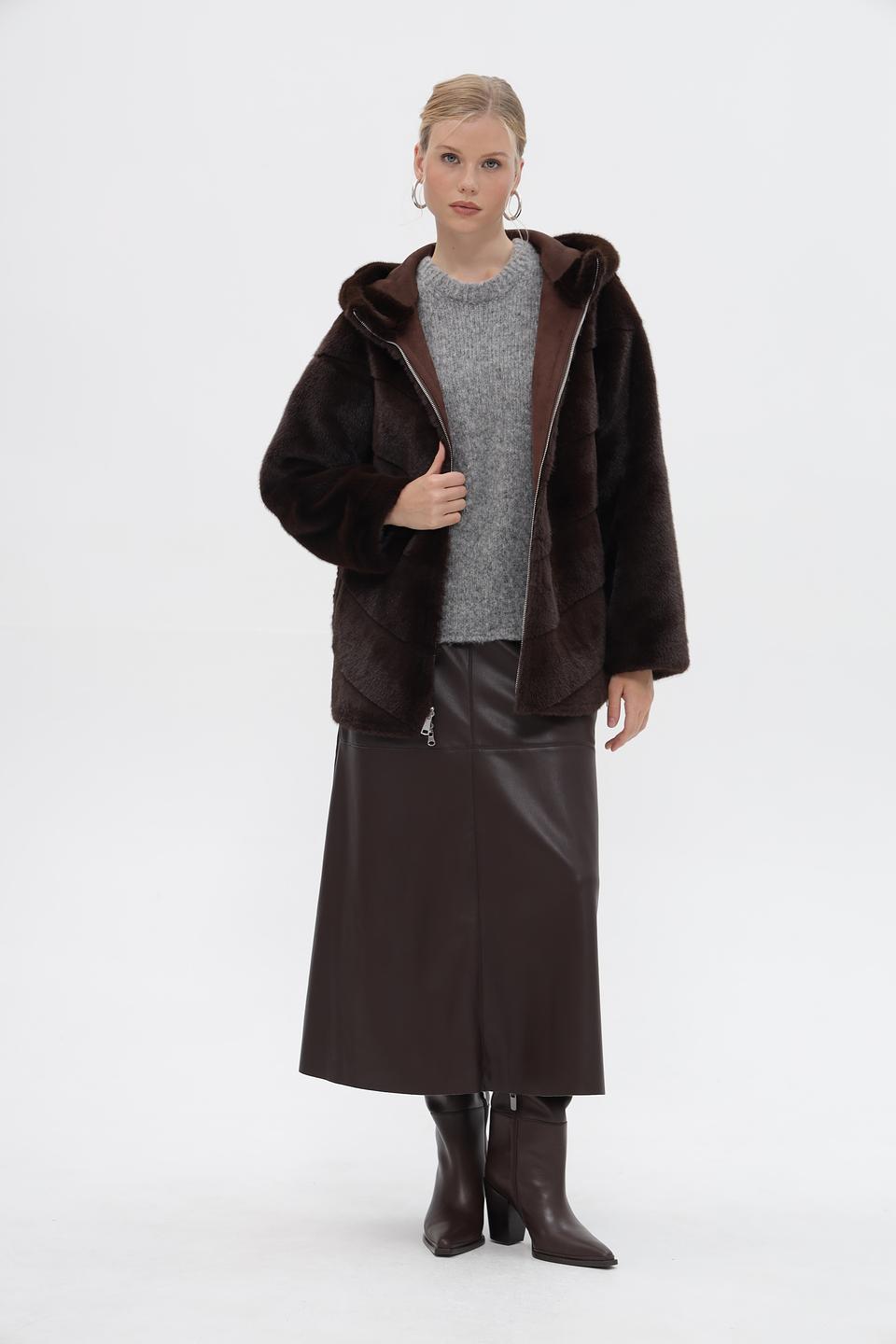 Юбка из экокожи Betty Barclay коричневая