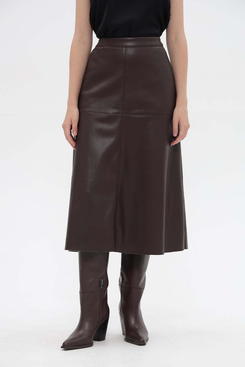 Юбка из экокожи Betty Barclay коричневая