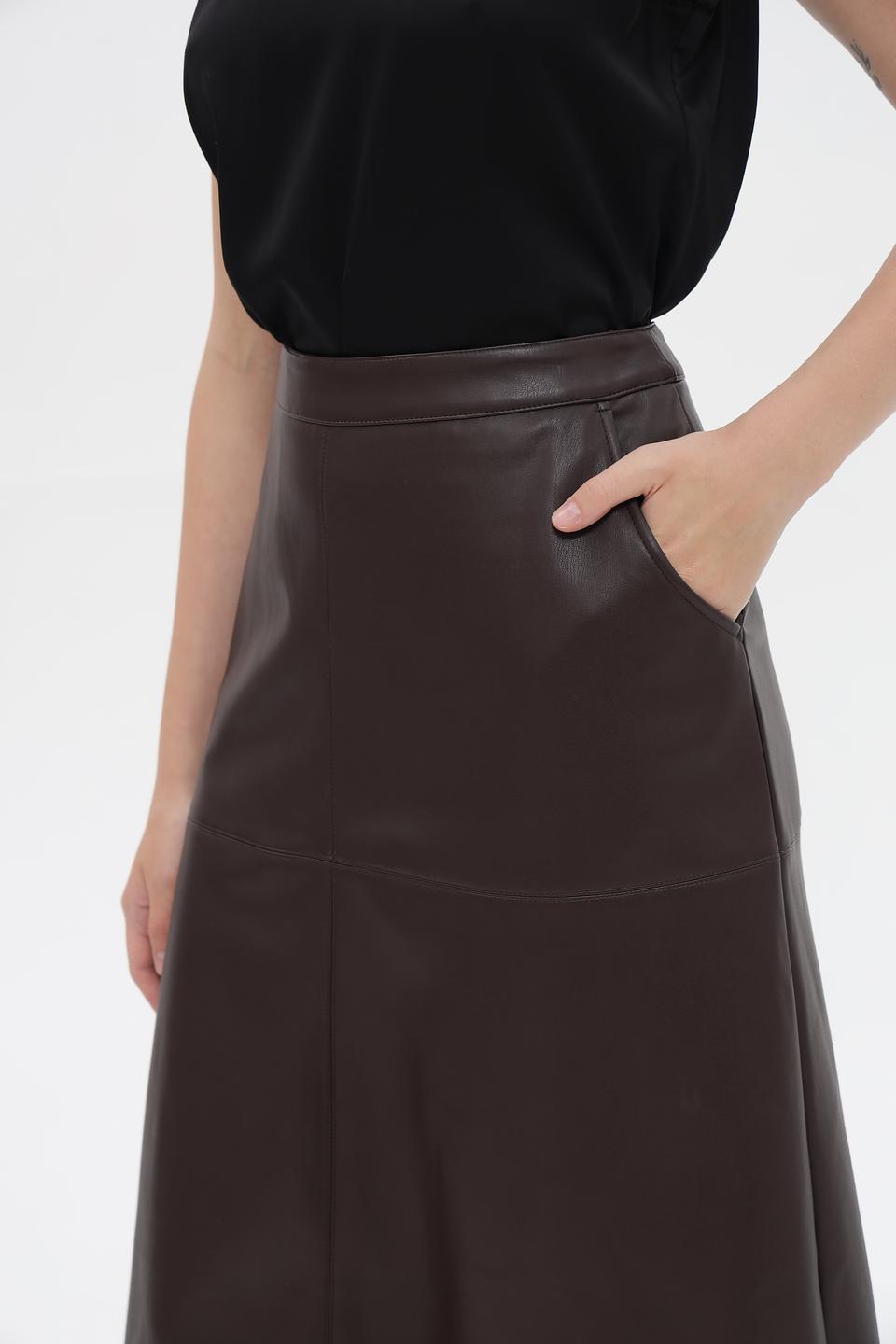 Юбка из экокожи Betty Barclay коричневая