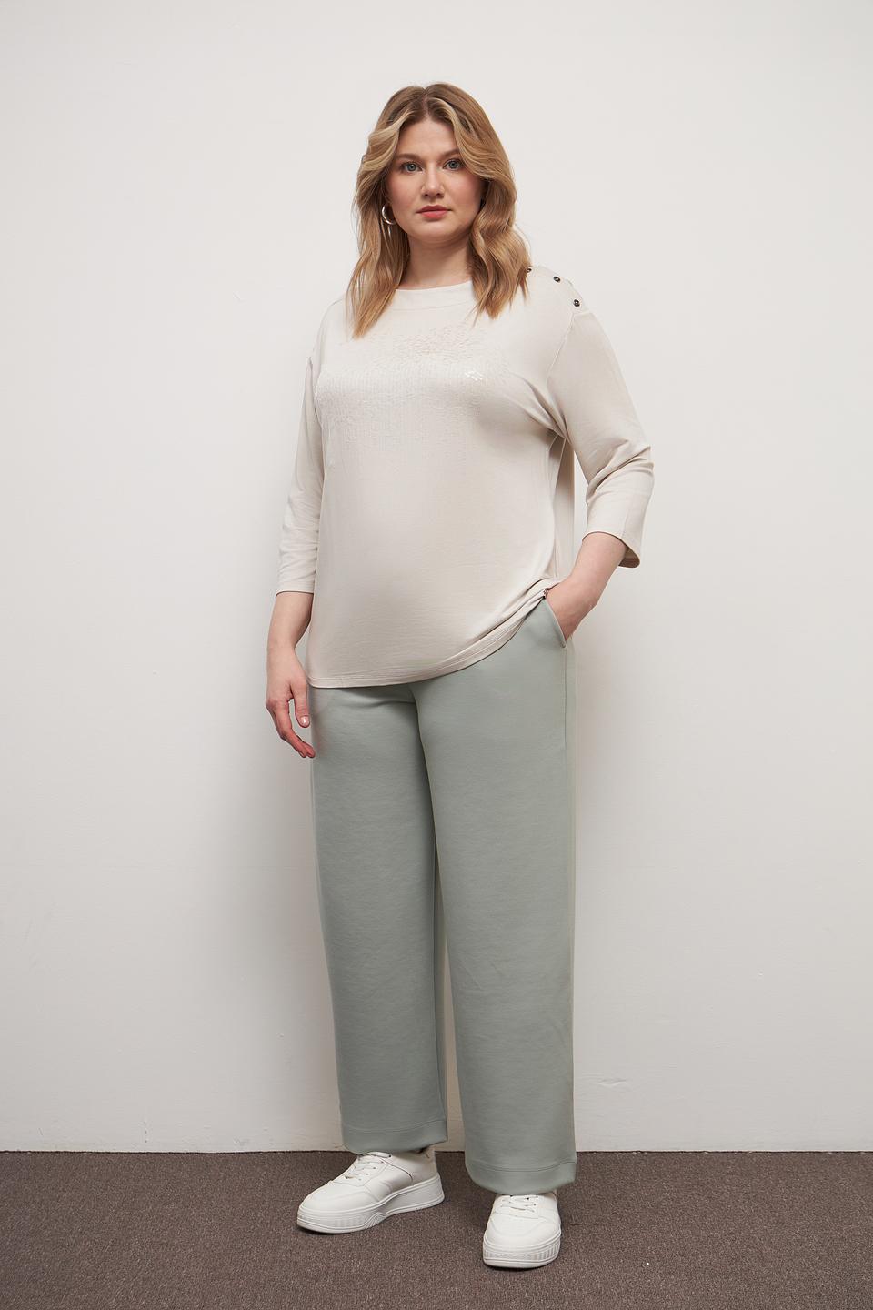 Брюки Frapp палаццо мятные