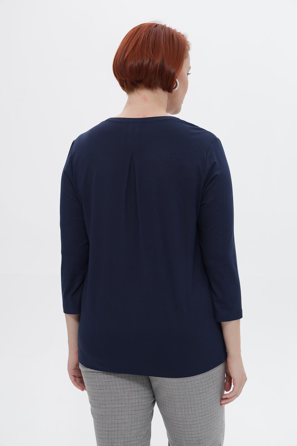 Блуза Rabe collection темно-синяя с карманами