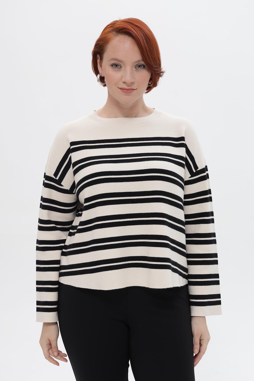 Пуловер Lecomte в полоску