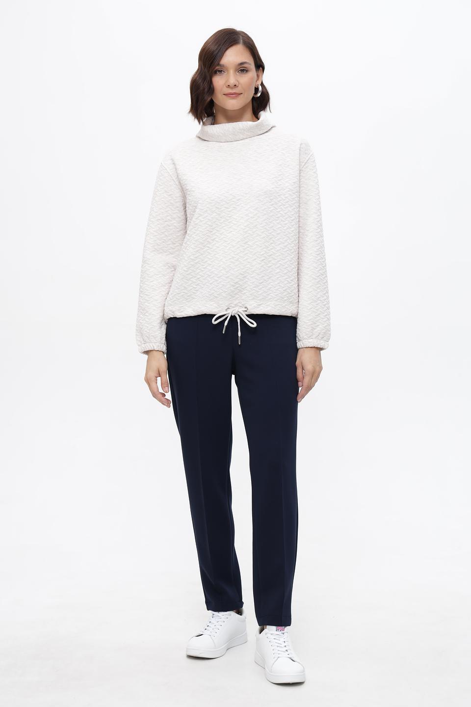 Пуловер More and More стеганый молочный