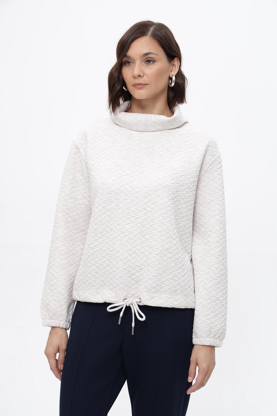 Пуловер More and More стеганый молочный