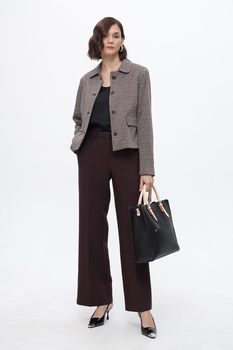 Брюки Bugatti клёш бордовые