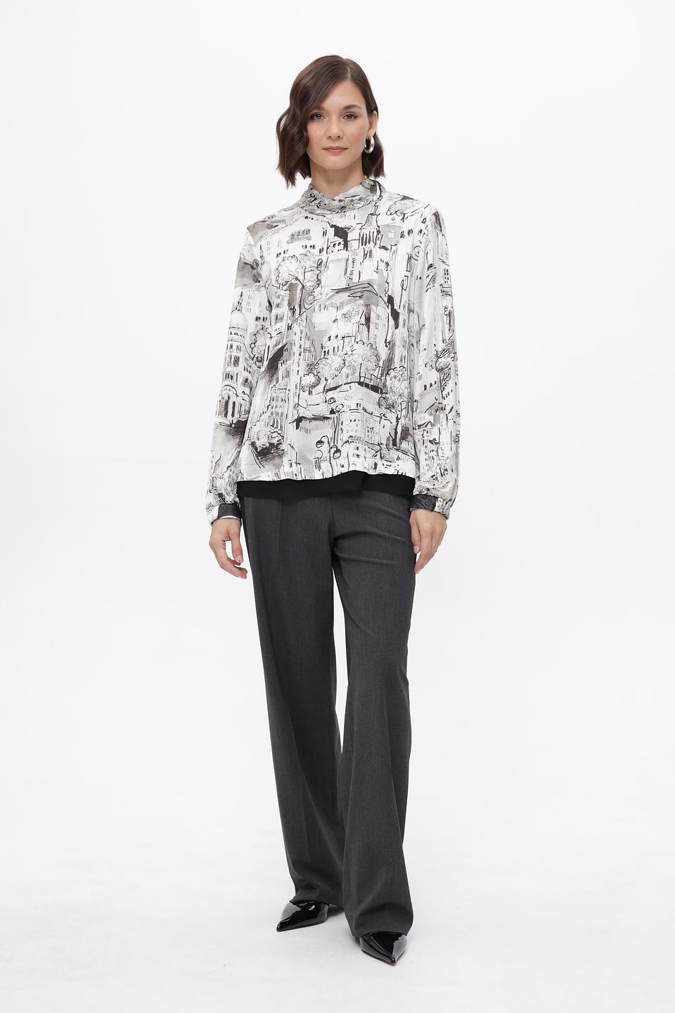 Блузка Marc Cain с принтом "Город"