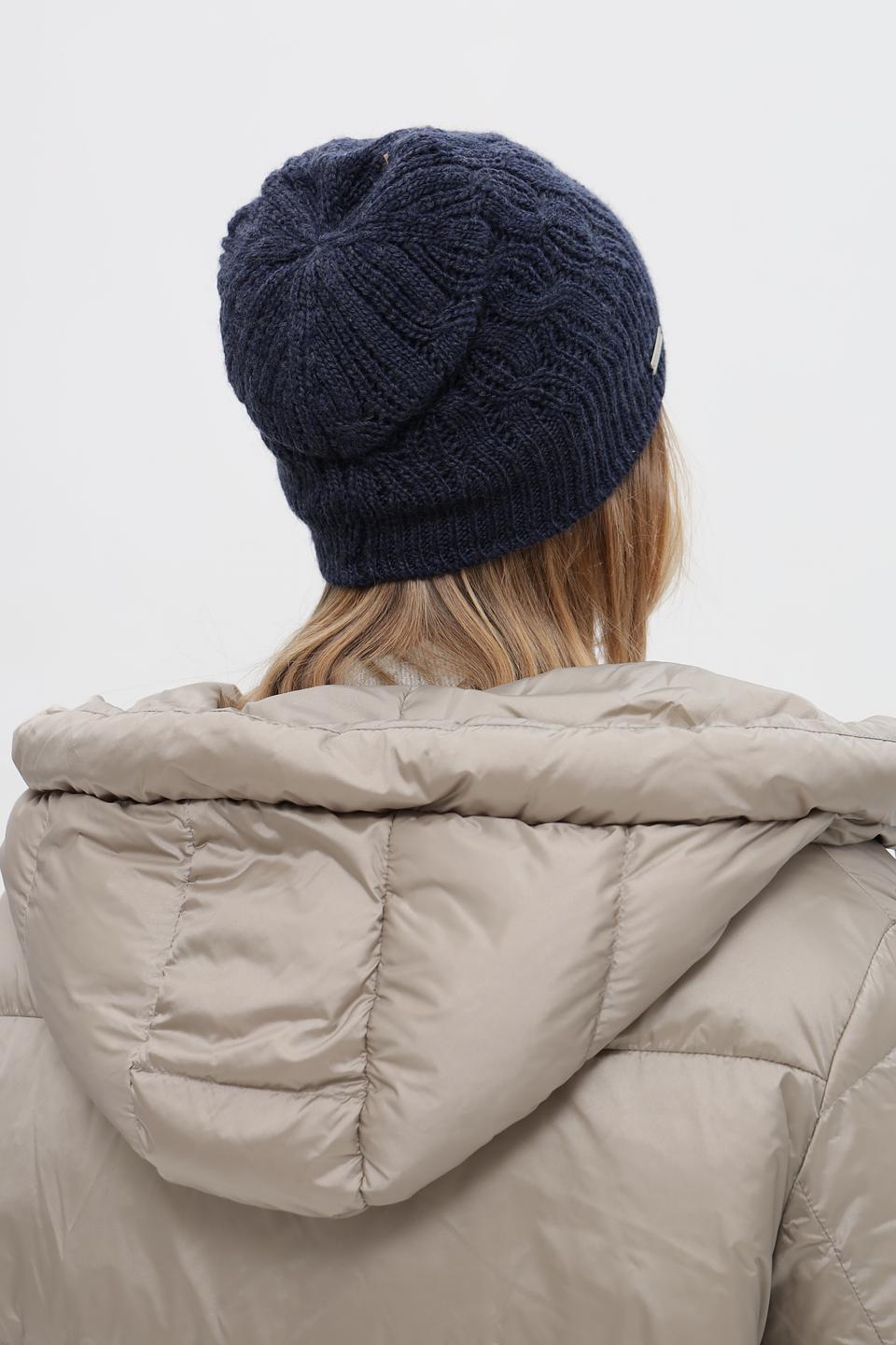 Шапка Seeberger вязаная синяя