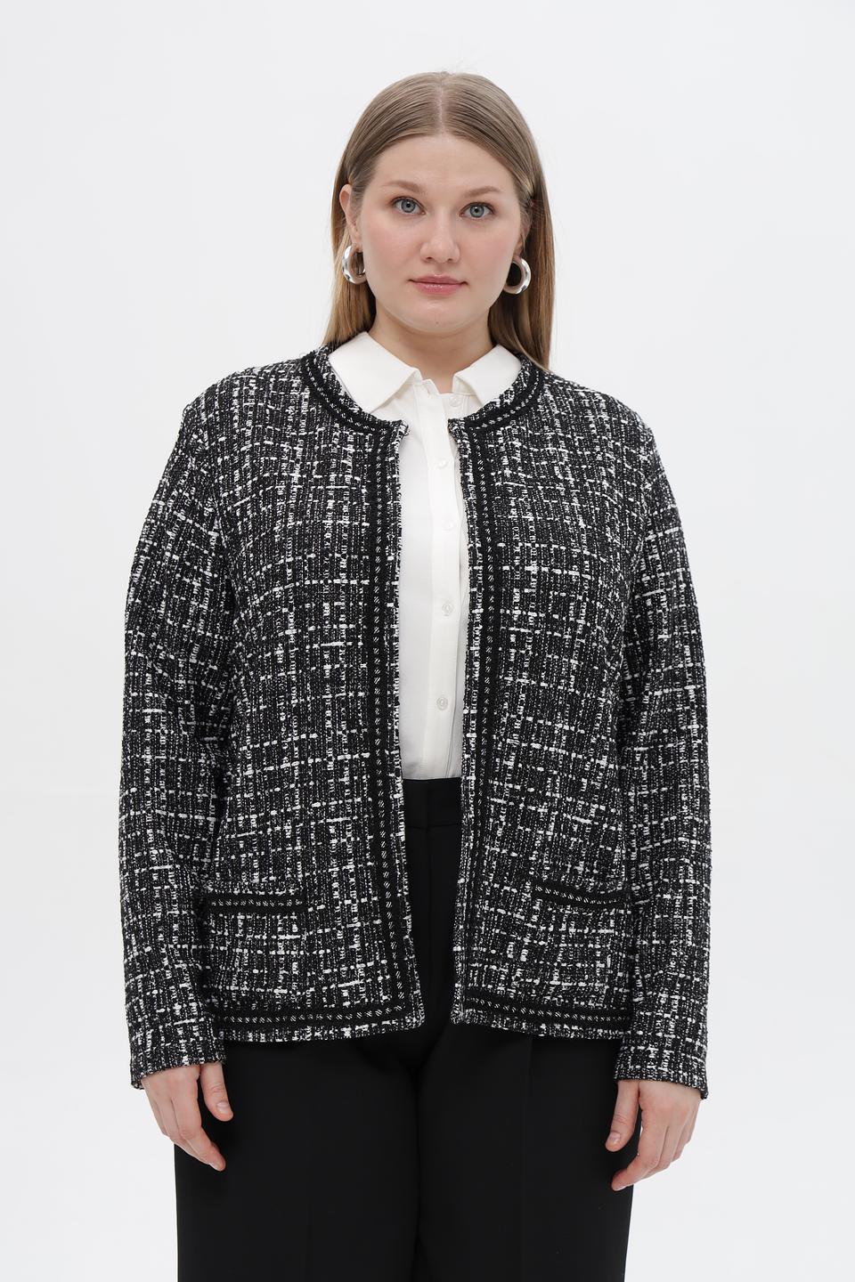 Жакет Lebek клетчатый черный