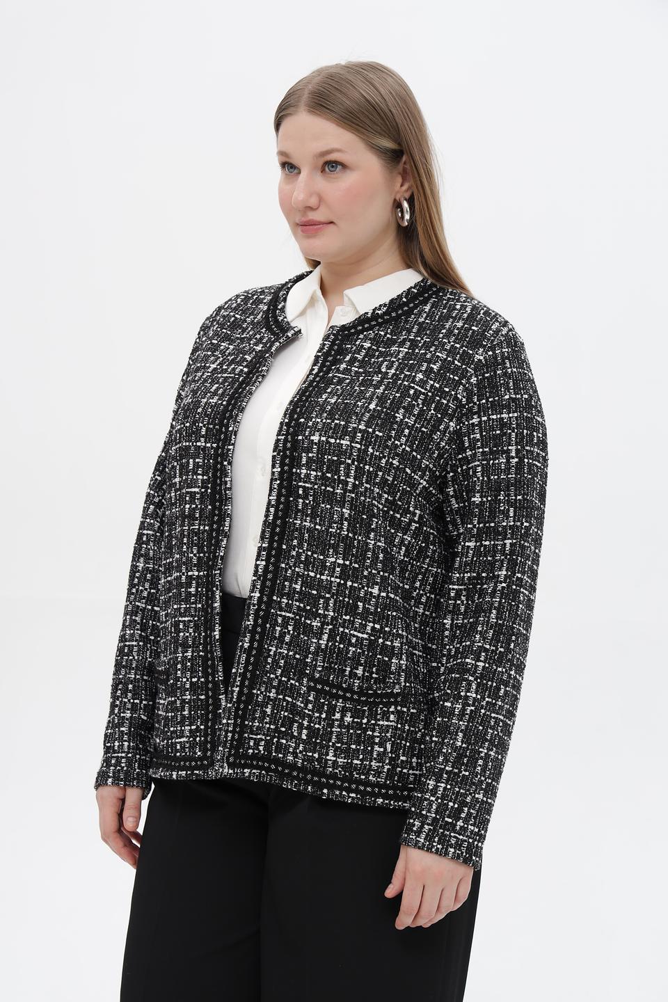Жакет Lebek клетчатый черный