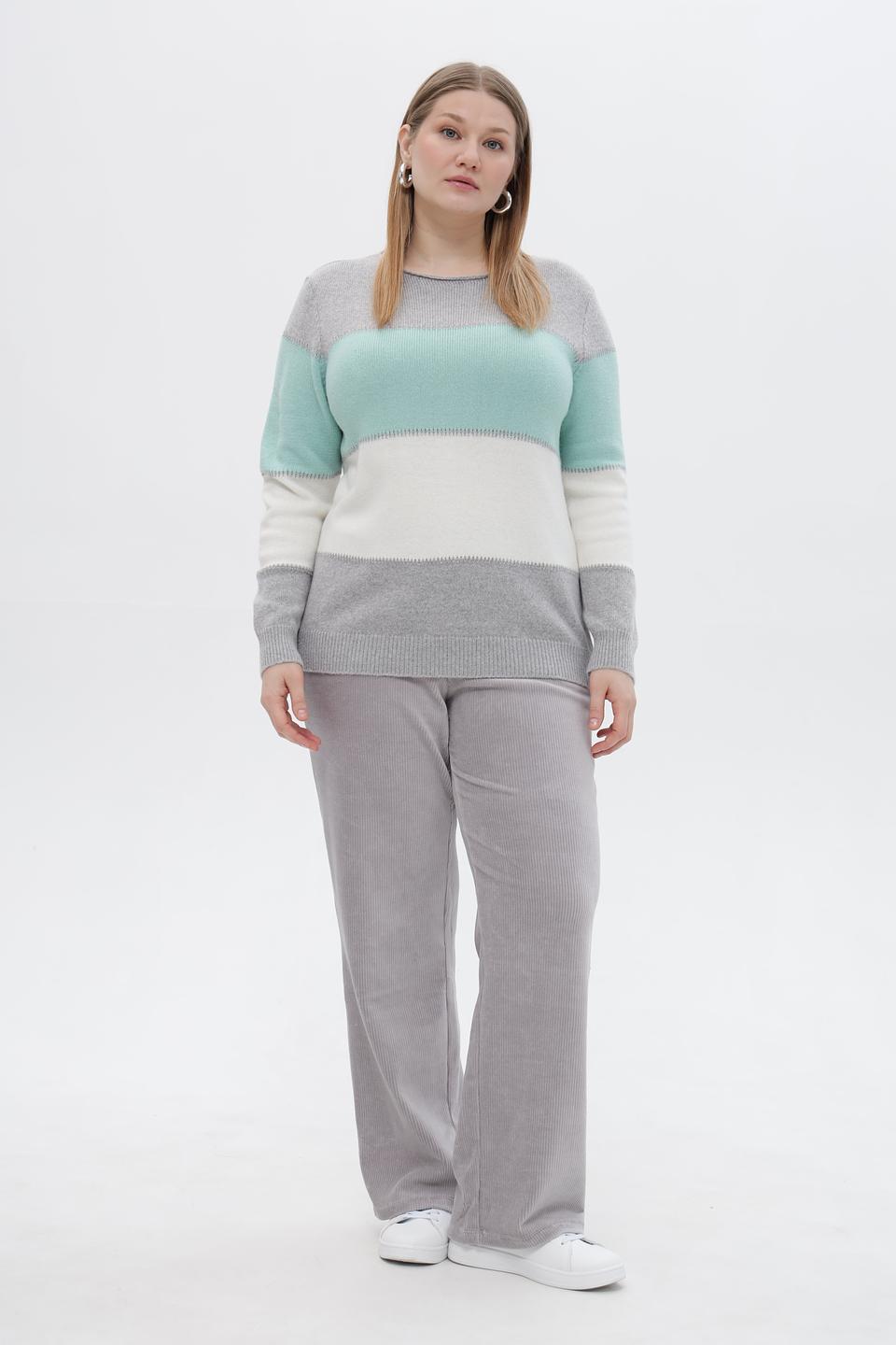 Пуловер Lebek полосатый