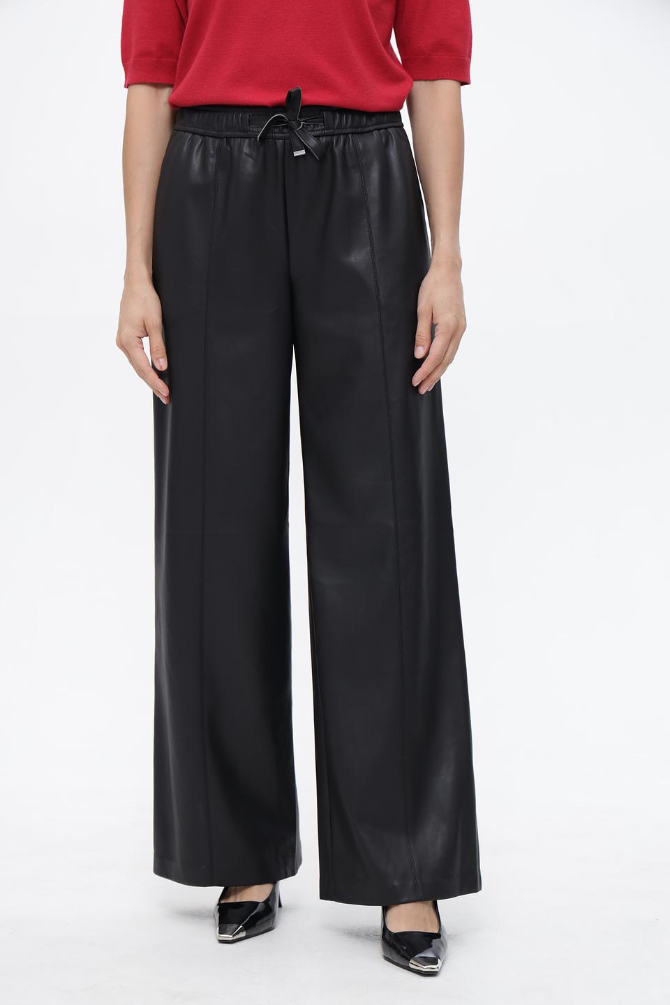 Брюки Lecomte из экокожи черные