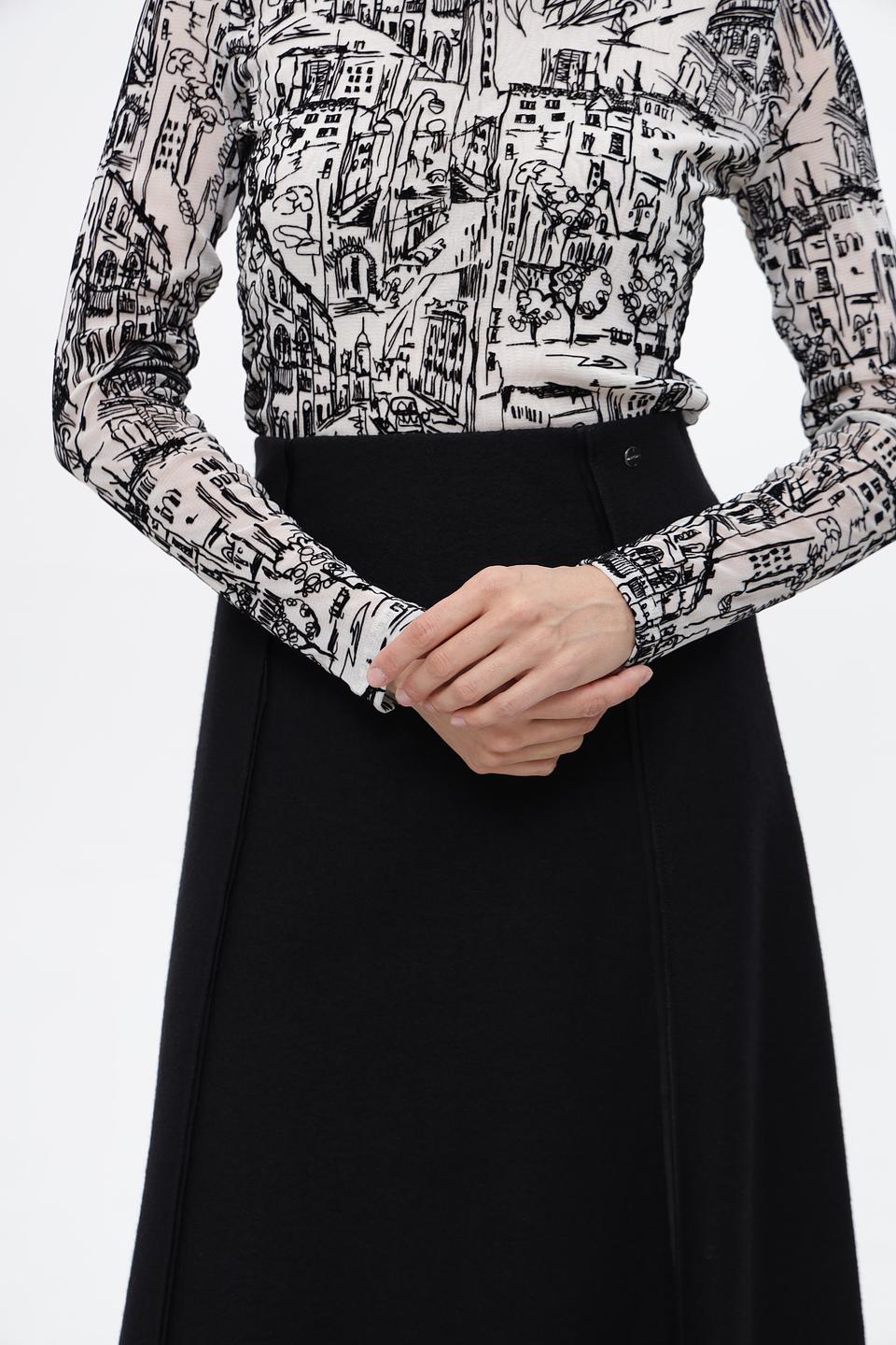 Юбка Marc Cain черная шерстяная